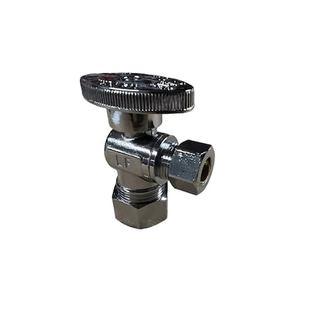 Ez-Fluid 5/8in O.D Comp x 1/4in O.D Comp, 1/4 Turn Angle Stop EZAM14